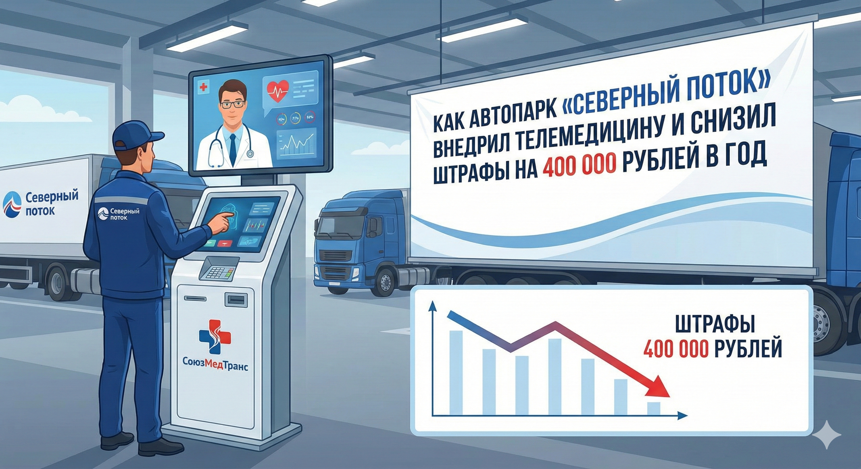 Как автопарк «Северный поток» внедрил телемедицинский терминал