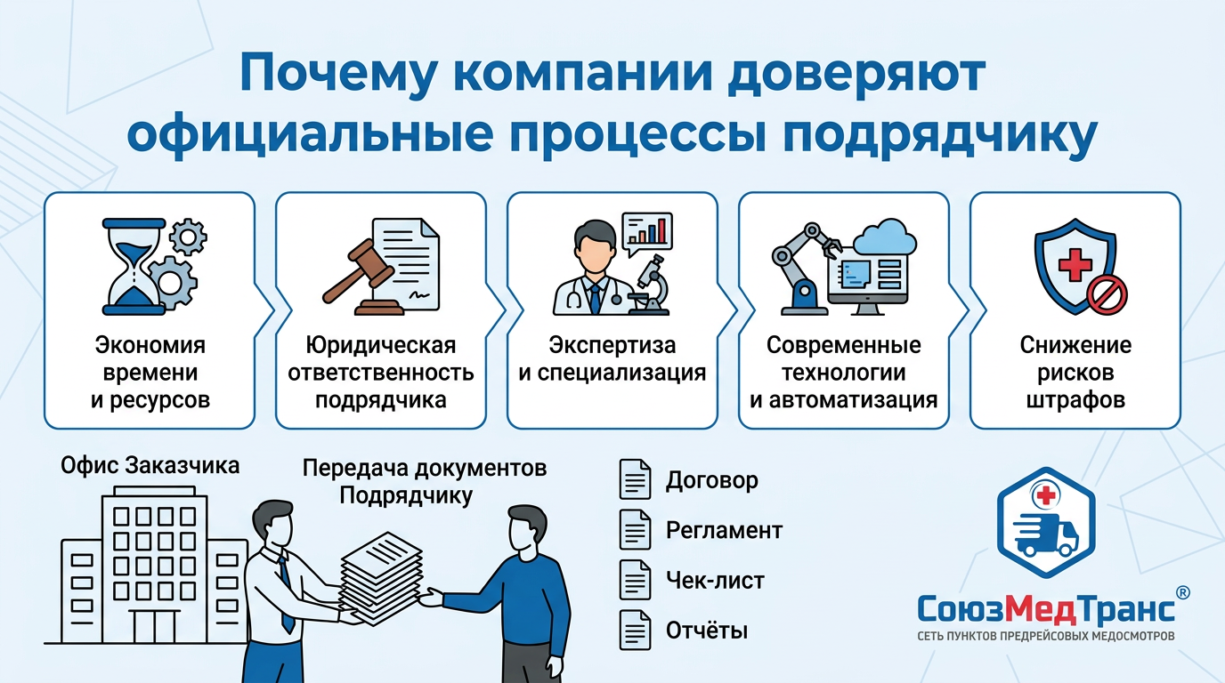 Почему компании доверяют официальные процессы подрядчику