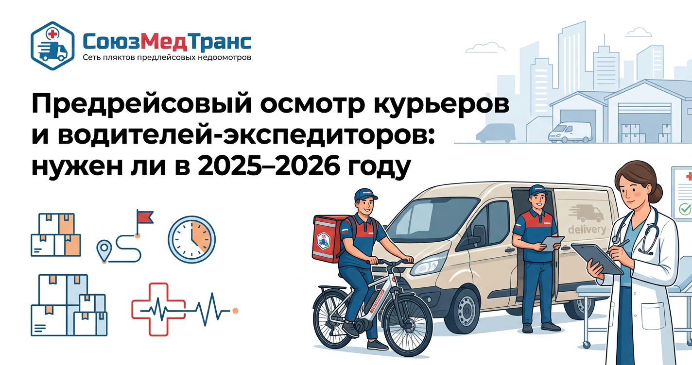 Предрейсовый осмотр курьеров и водителей-экспедиторов нужен ли в 2025–2026 году