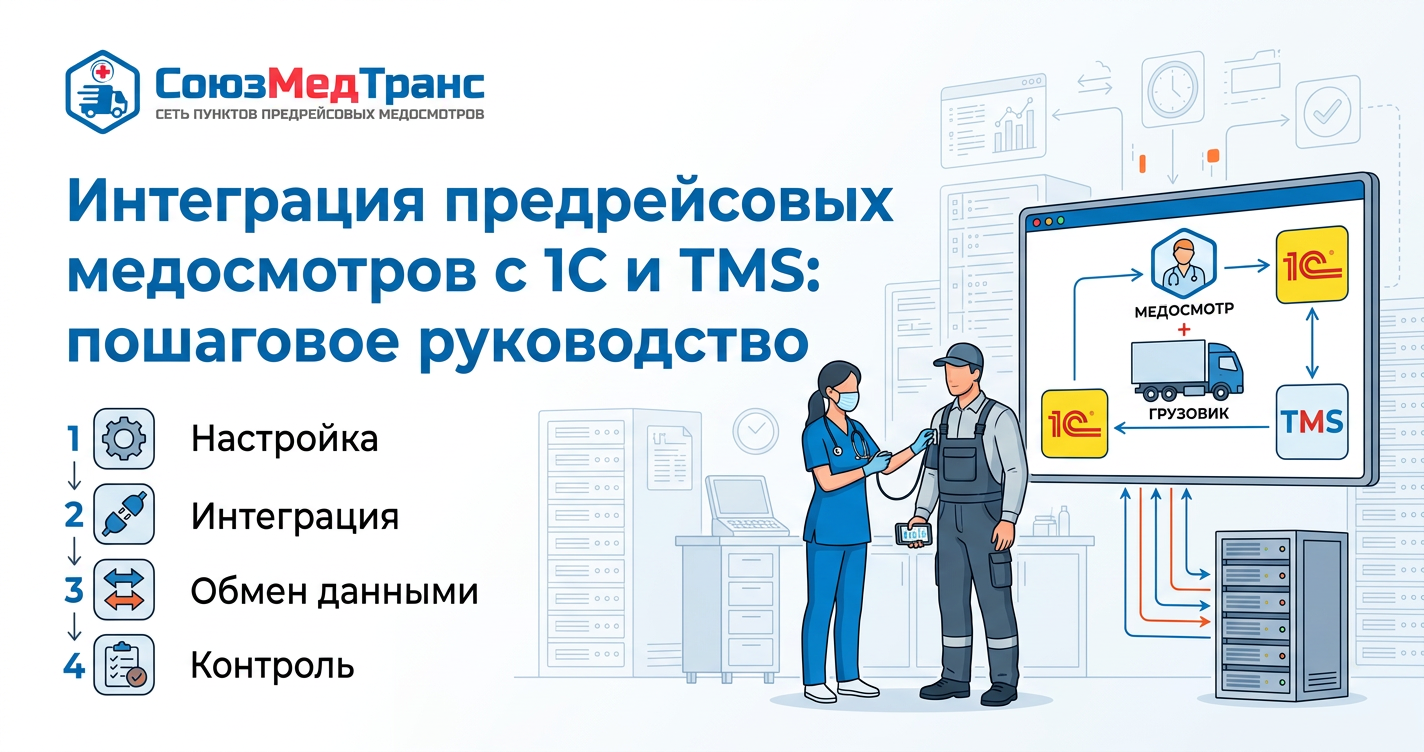 Интеграция предрейсовых медосмотров с 1С и TMS: пошаговое руководство