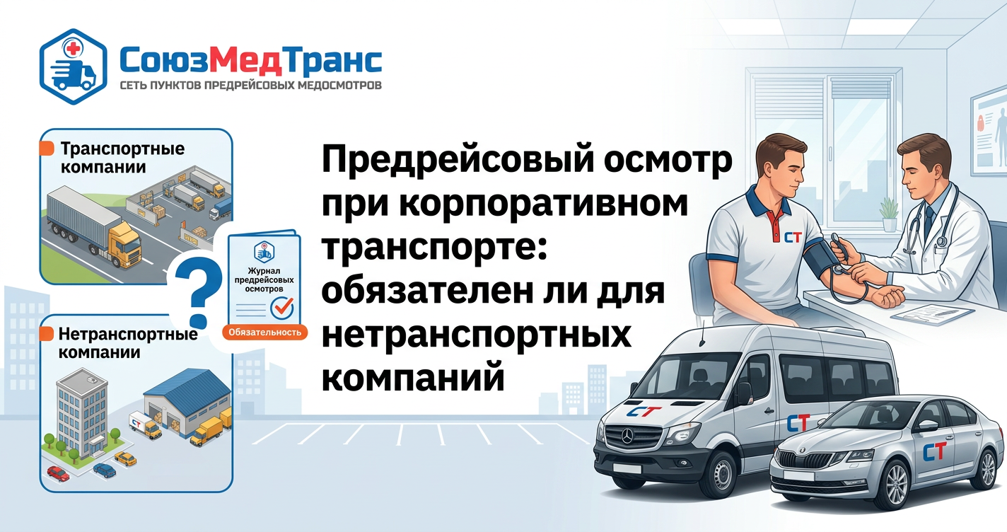 Предрейсовый осмотр при корпоративном транспорте: обязателен ли для нетранспортных компаний