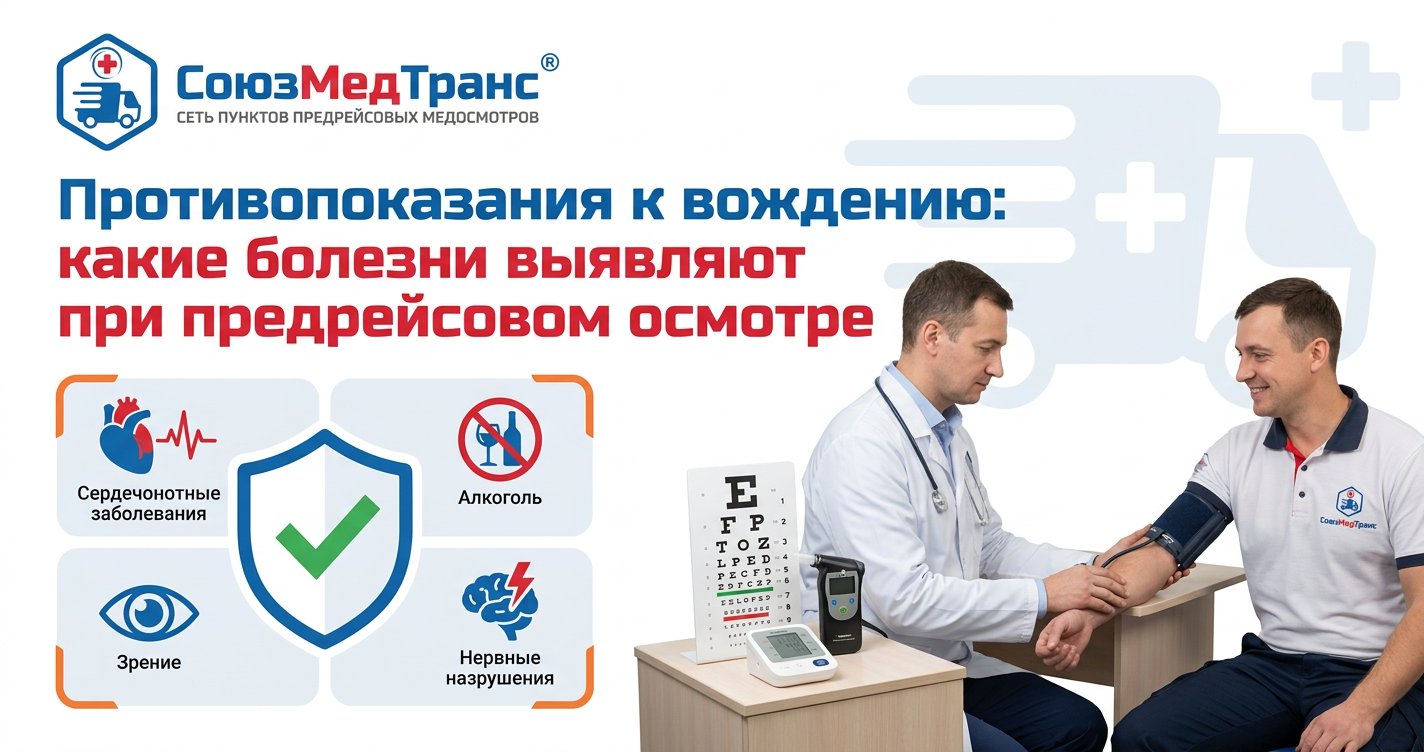 Противопоказания к вождению какие болезни выявляют при предрейсовом осмотре