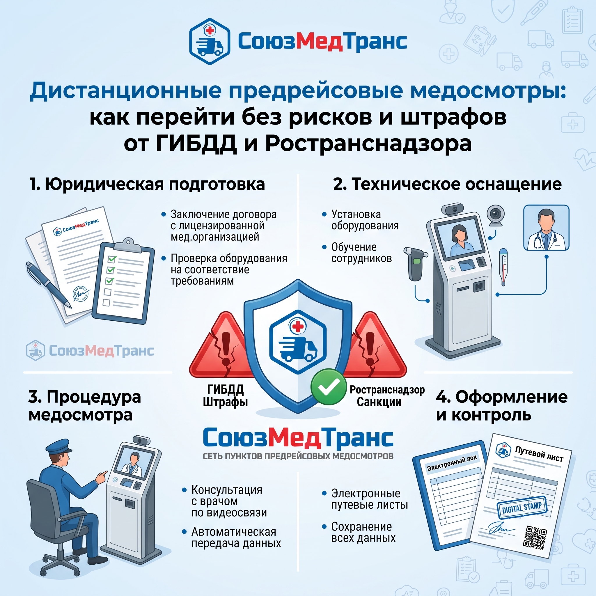 Дистанционные предрейсовые медосмотры: как перейти без рисков и штрафов от ГИБДД и Ространснадзора
