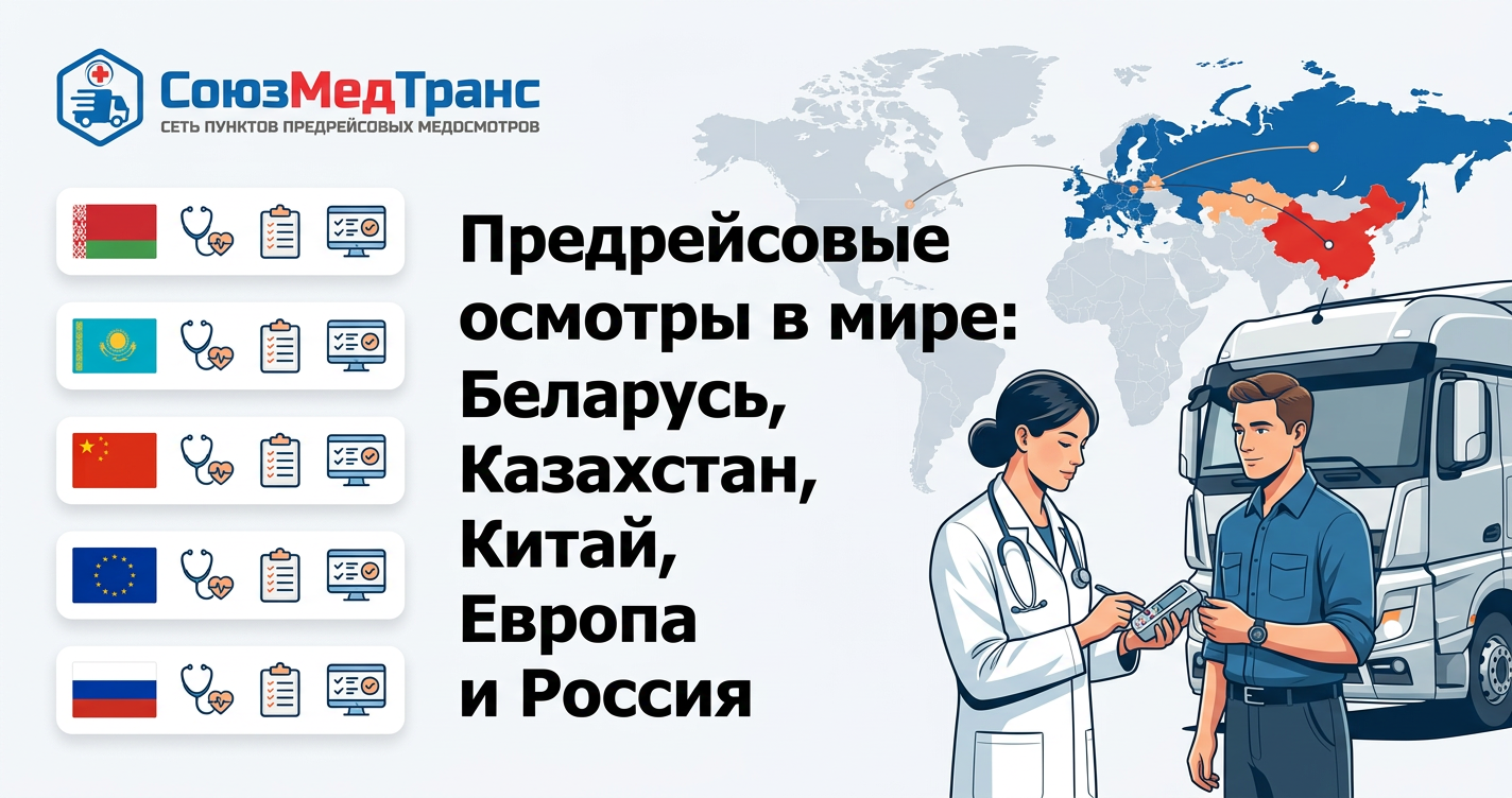 Предрейсовые осмотры в мире Беларусь, Казахстан, Китай, Европа и Россия